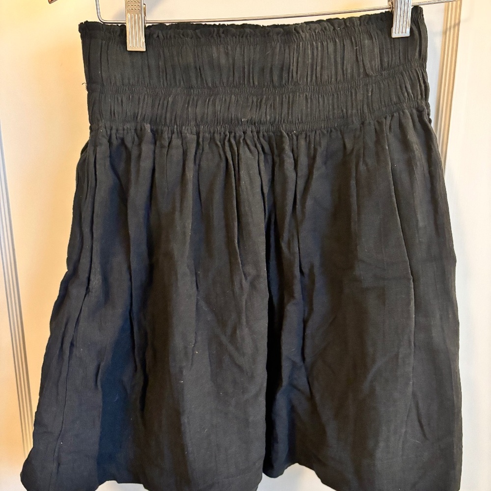 Gap Black Cotton Gauze Mini Skirt with Pockets